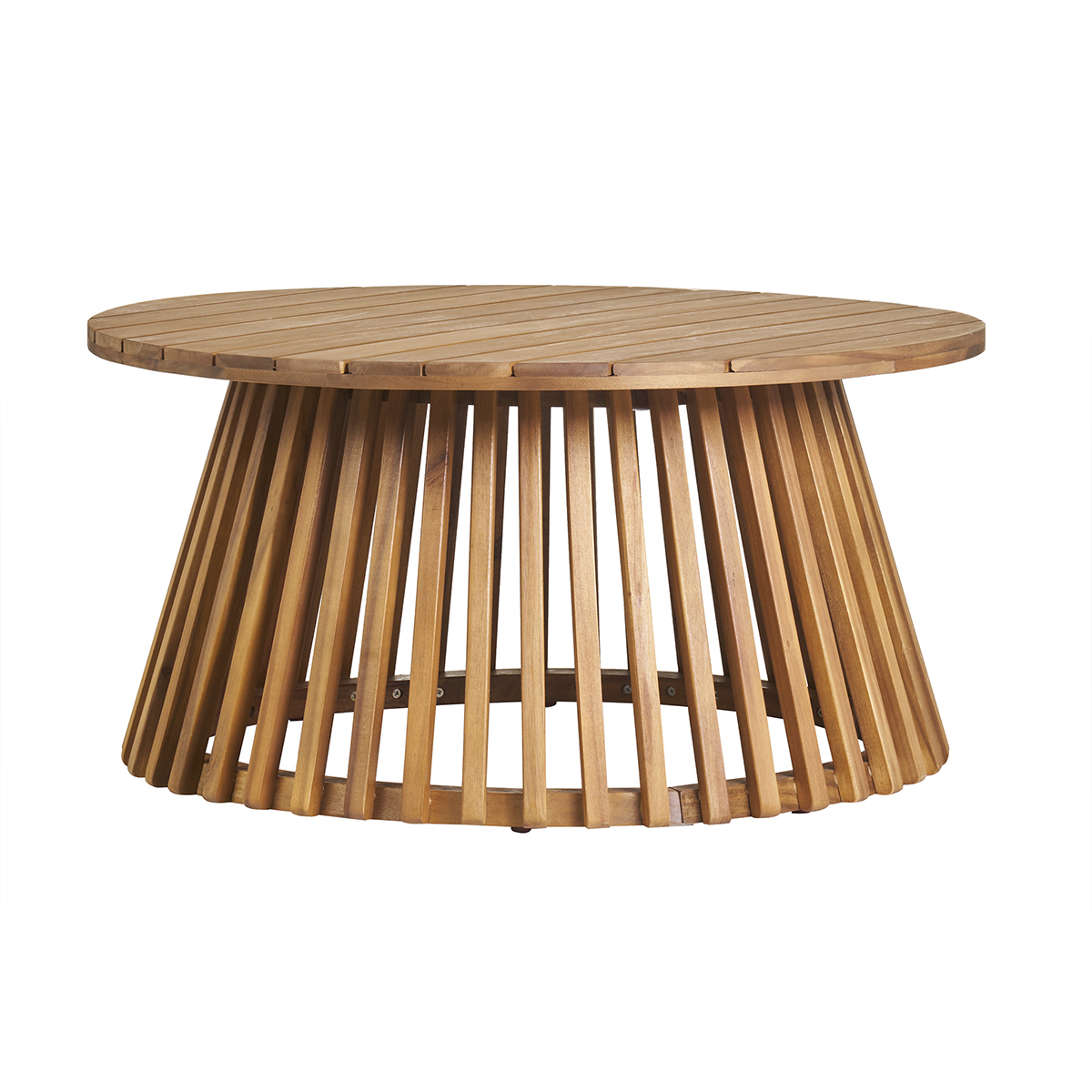 Mesa de centro de jardín redonda de madera maciza 80 cm - NASSAU