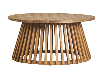 Mesa de centro de jardín redonda de madera maciza 80 cm - NASSAU