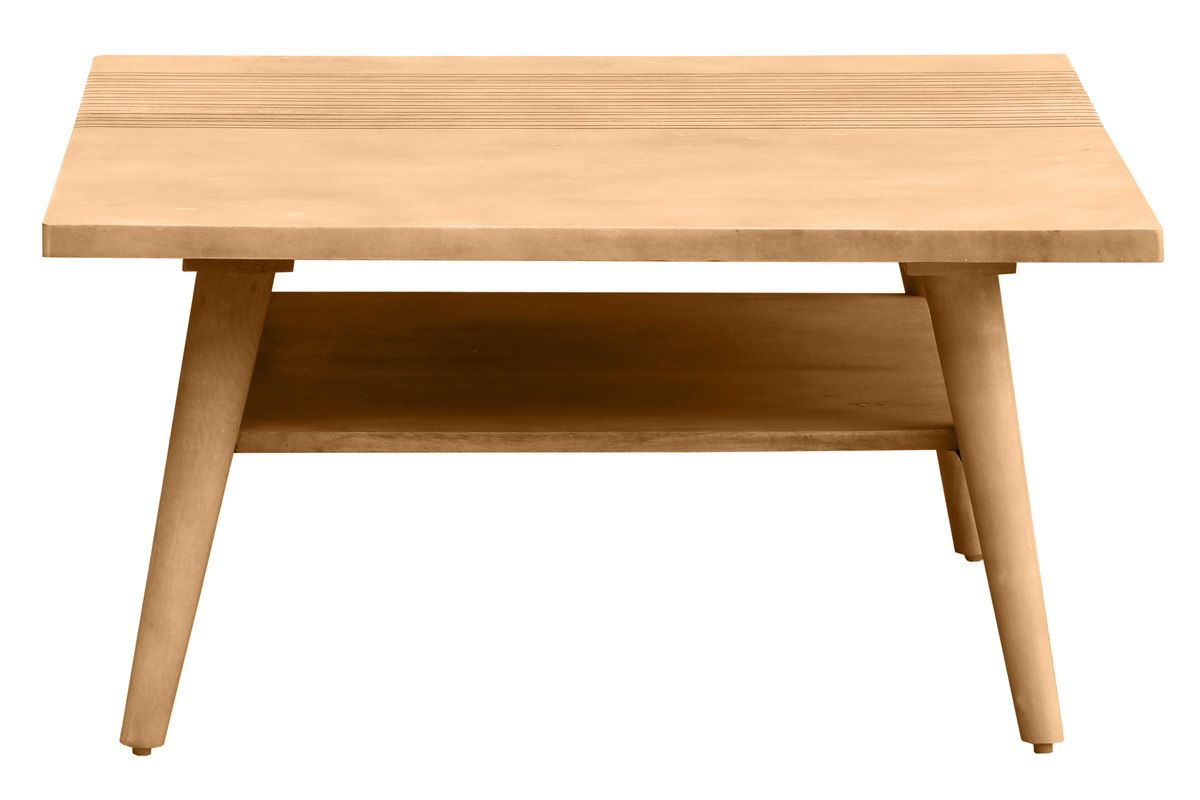 Mesa de centro de madera de mango maciza 80cm RUBIA