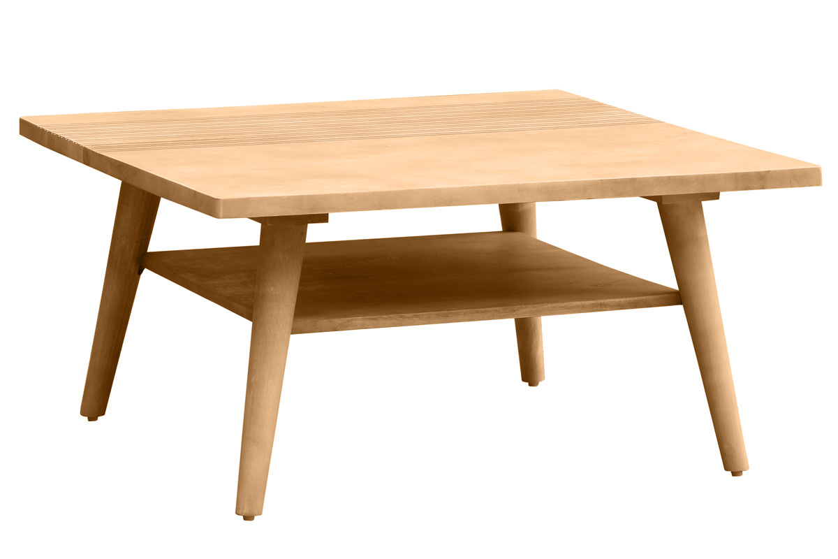 Mesa de centro de madera de mango maciza 80cm RUBIA