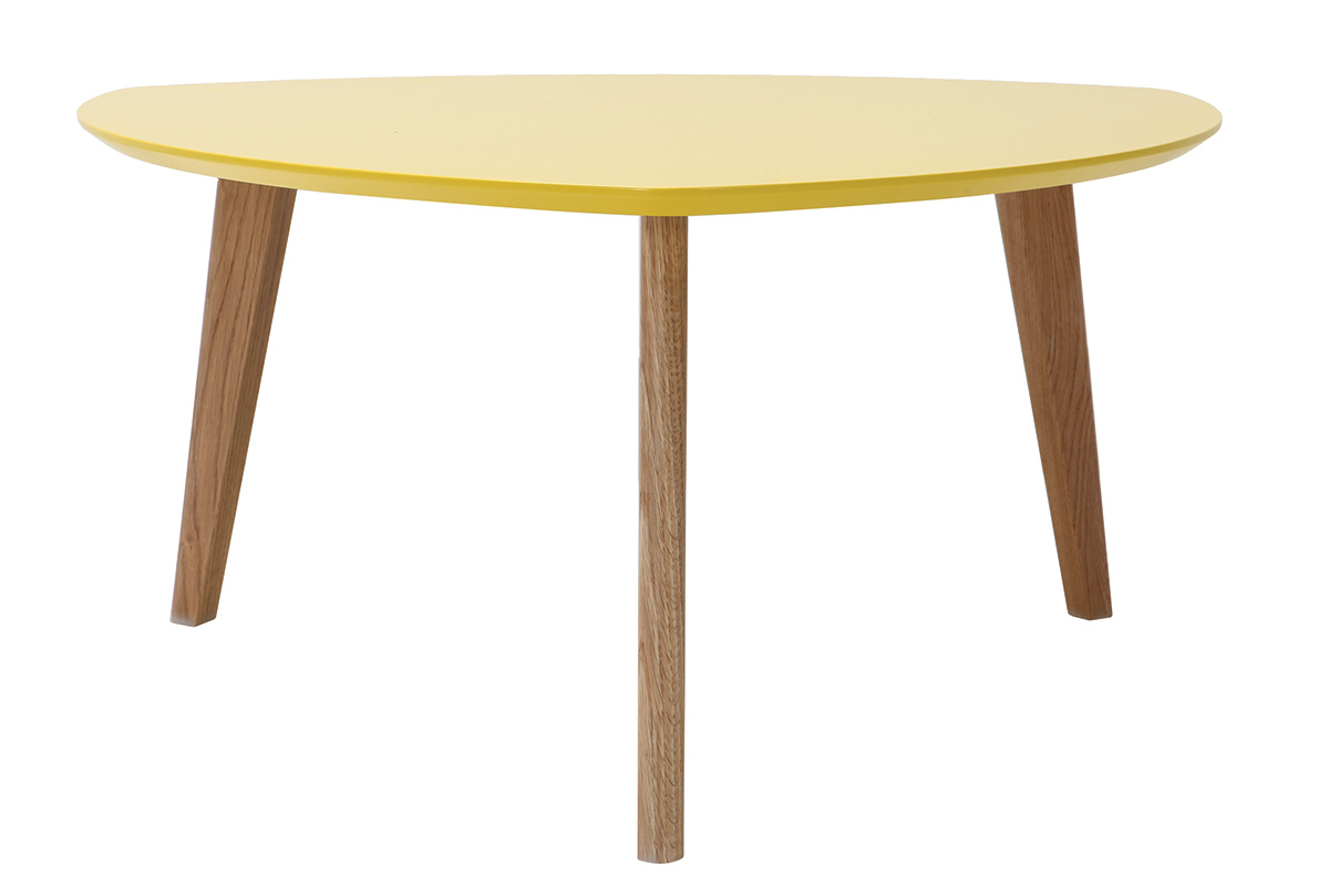 Mesa de centro diseño amarillo 80cm EKKA