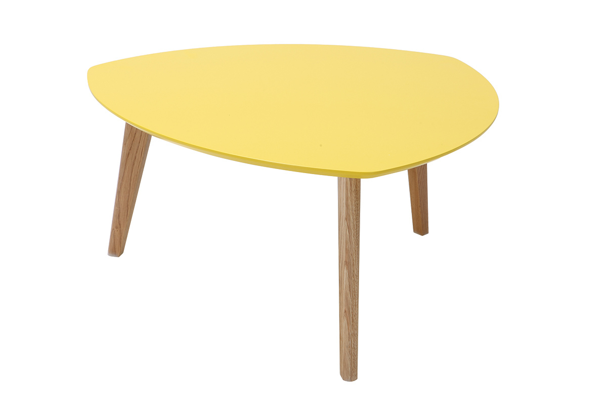 Mesa de centro diseño amarillo 80cm EKKA