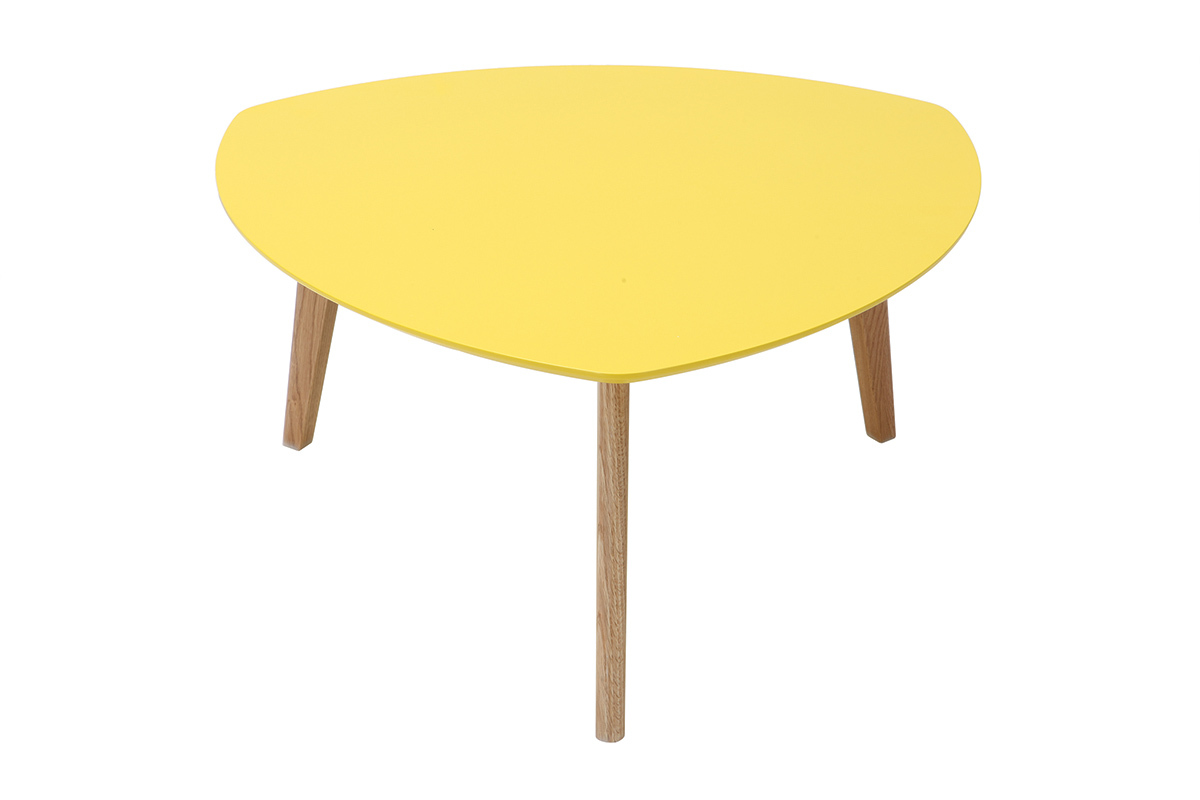 Mesa de centro diseño amarillo 80cm EKKA