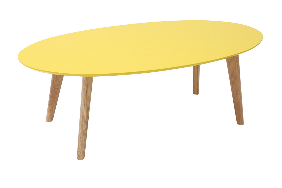 Mesa de centro diseo amarillo L120 cm EKKA