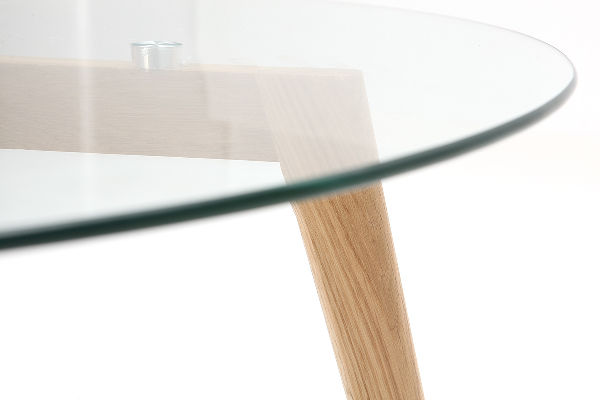 Mesa de centro diseo contemporneo cristal y madera DAVOS