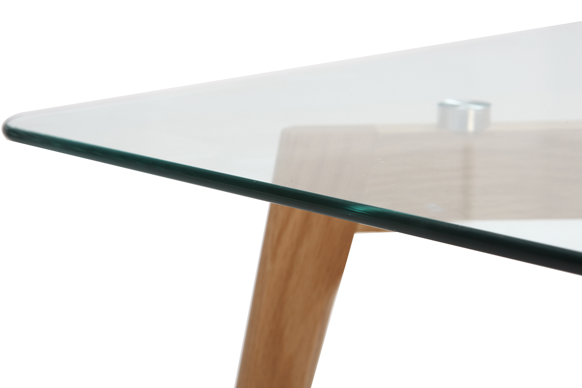 Mesa de centro diseo contemporneo cristal y roble DAVOS