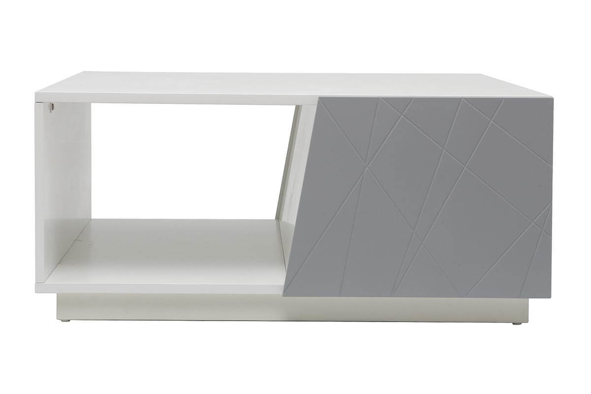 Mesa de centro dise�o lacado gris mate 90cm ALESSIA
