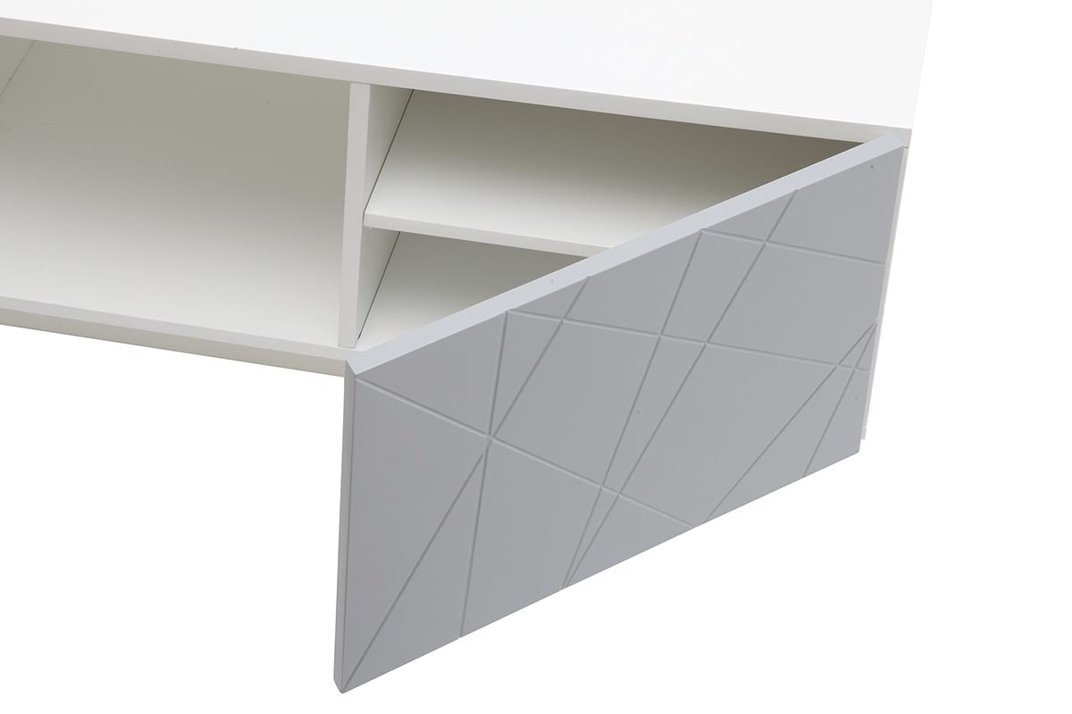 Mesa de centro dise�o lacado gris mate 90cm ALESSIA