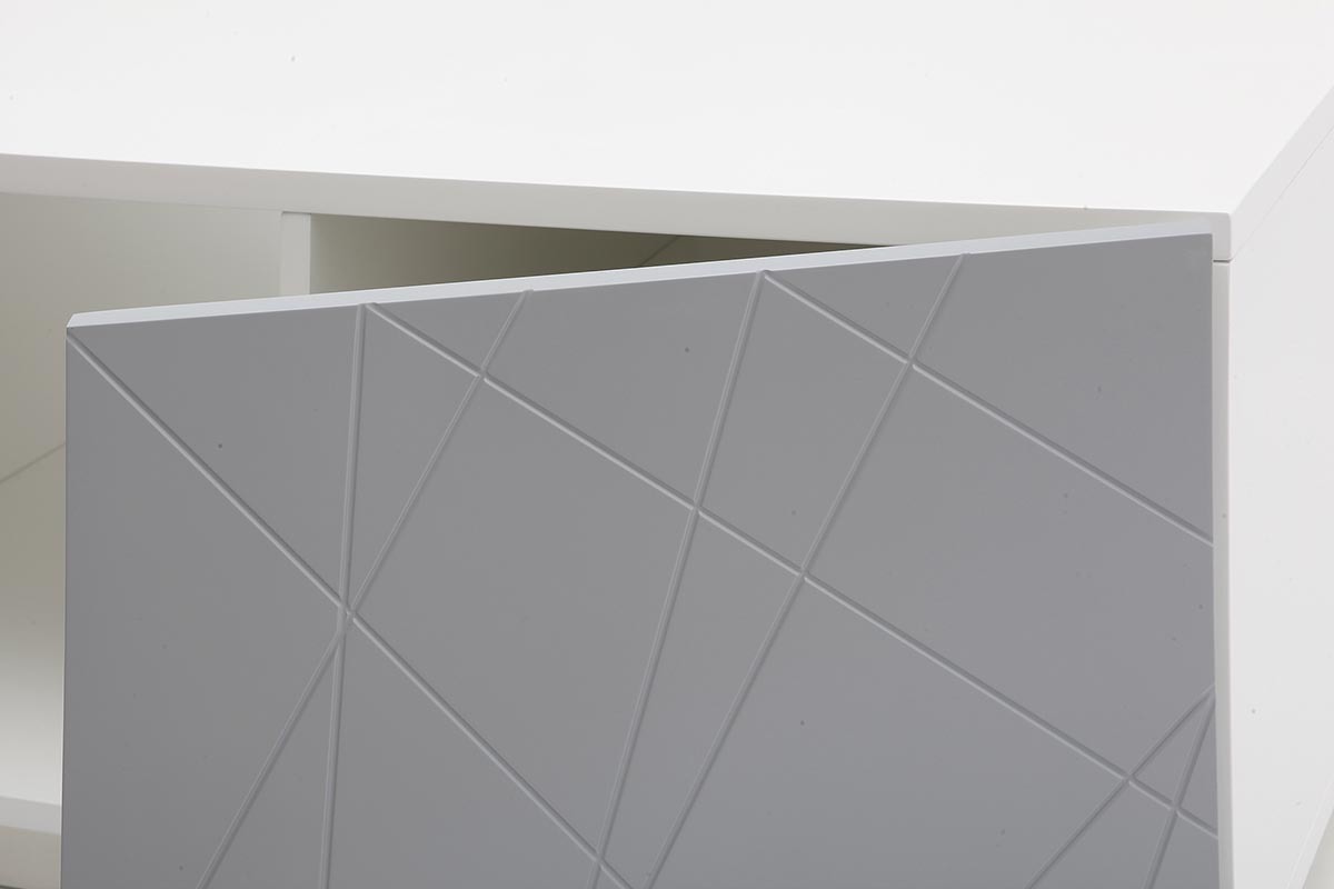 Mesa de centro dise�o lacado gris mate 90cm ALESSIA