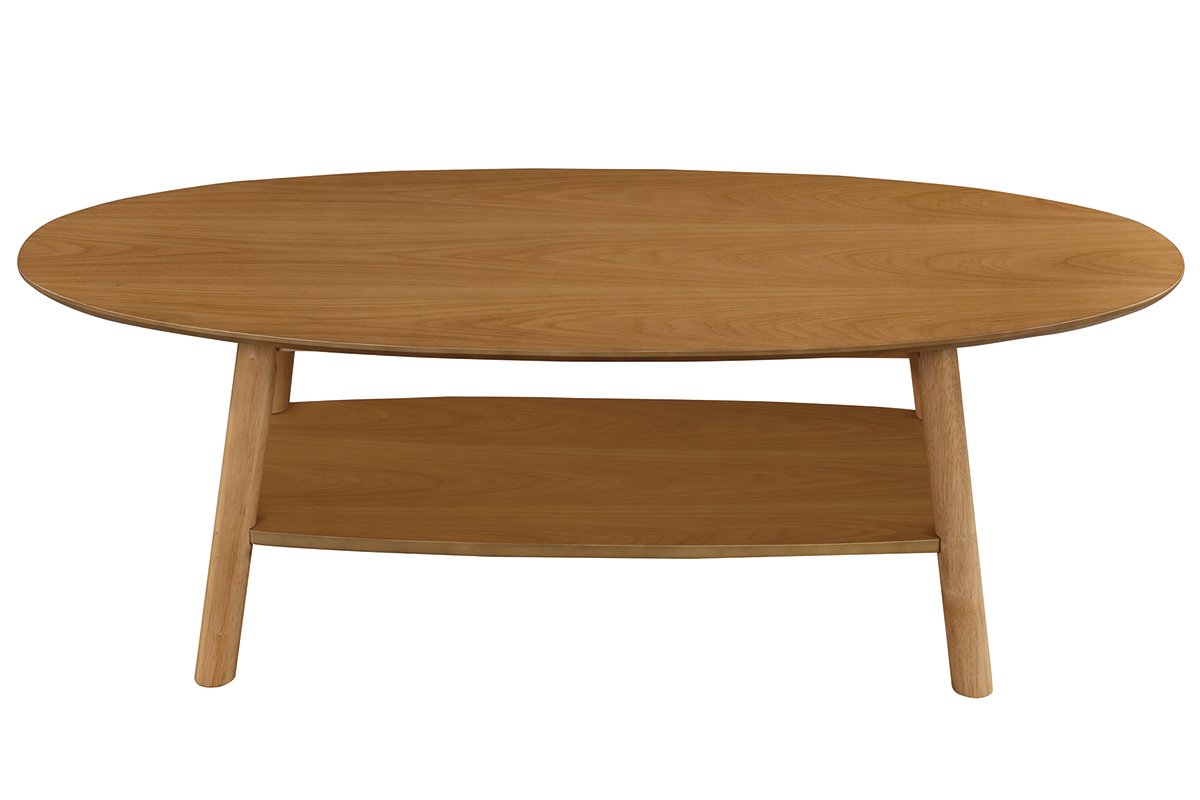 Mesa de centro dise�o madera oval YOKO