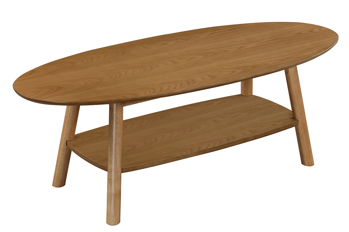 Mesa de centro dise�o madera oval YOKO