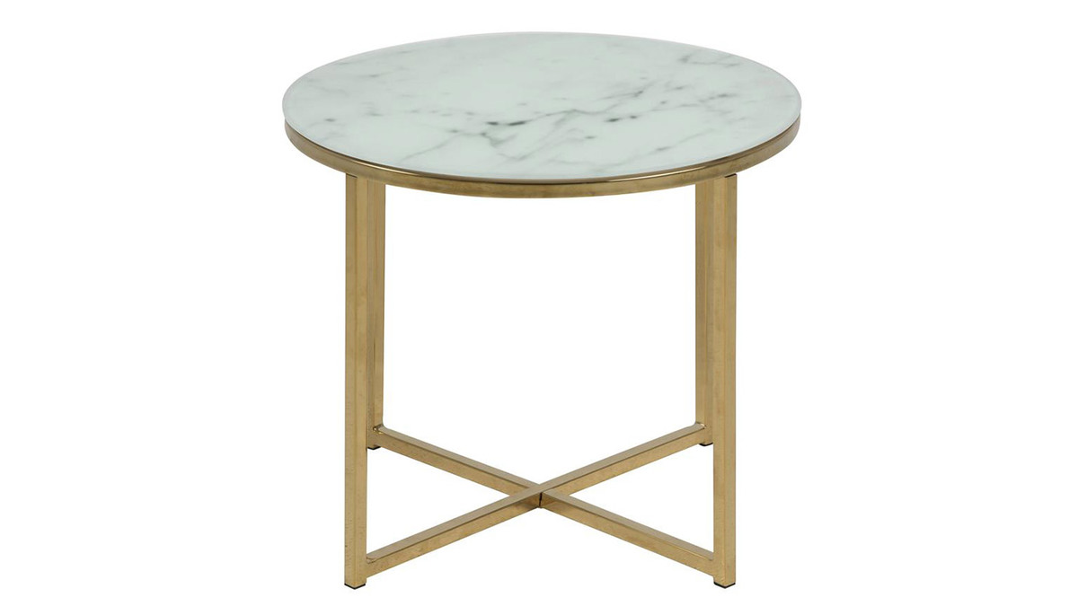 Mesa de centro efecto mrmol 50cm SILAS