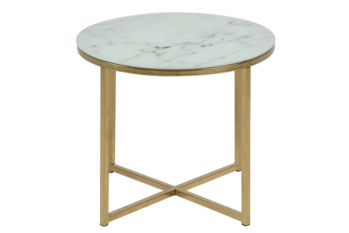 Mesa de centro efecto mrmol 50cm SILAS