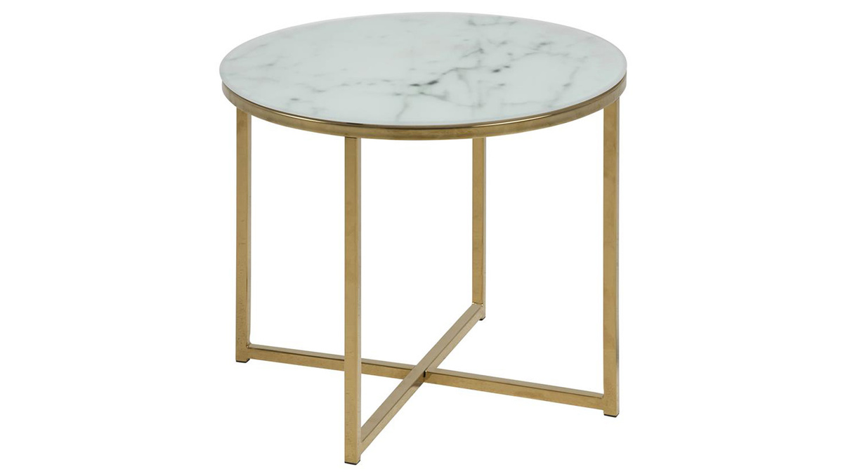 Mesa de centro efecto mrmol 50cm SILAS