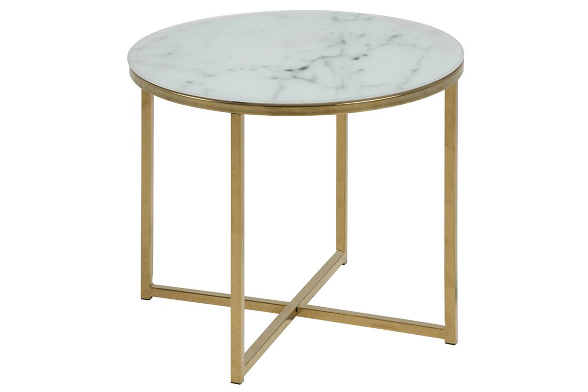 Mesa de centro efecto mrmol 50cm SILAS