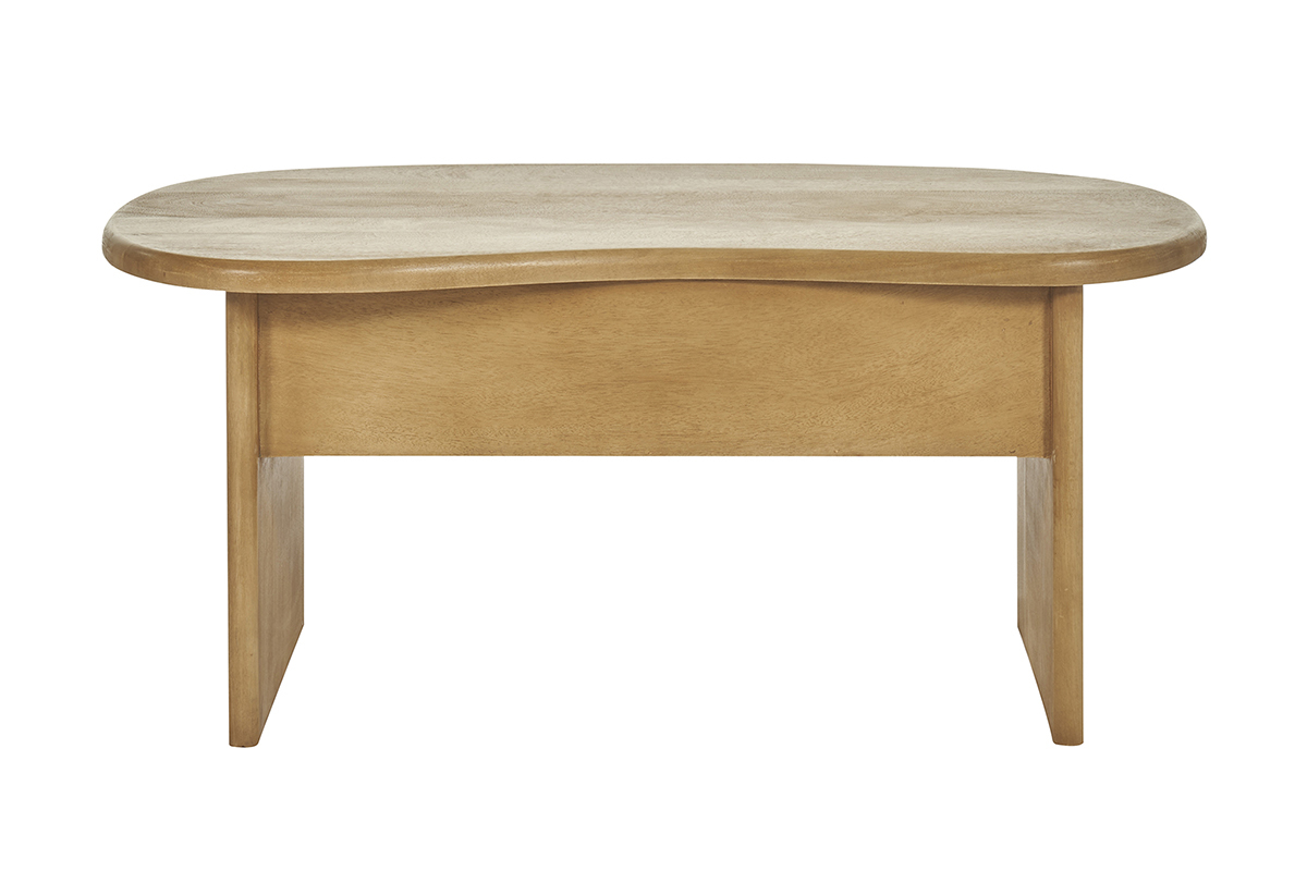 Mesa de centro elevable con almacenaje de madera maciza de mango 95 cm KOKOA