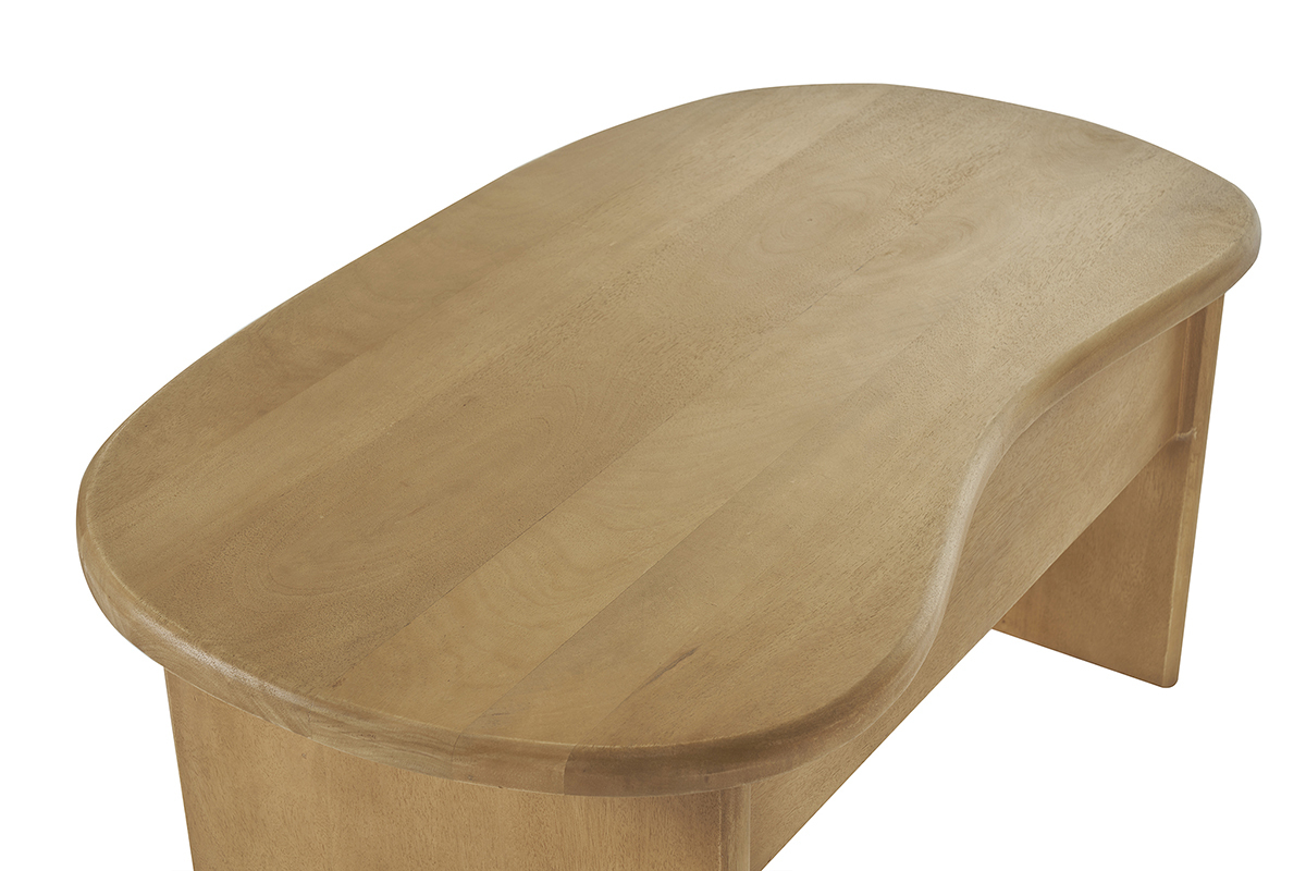 Mesa de centro elevable con almacenaje de madera maciza de mango 95 cm KOKOA