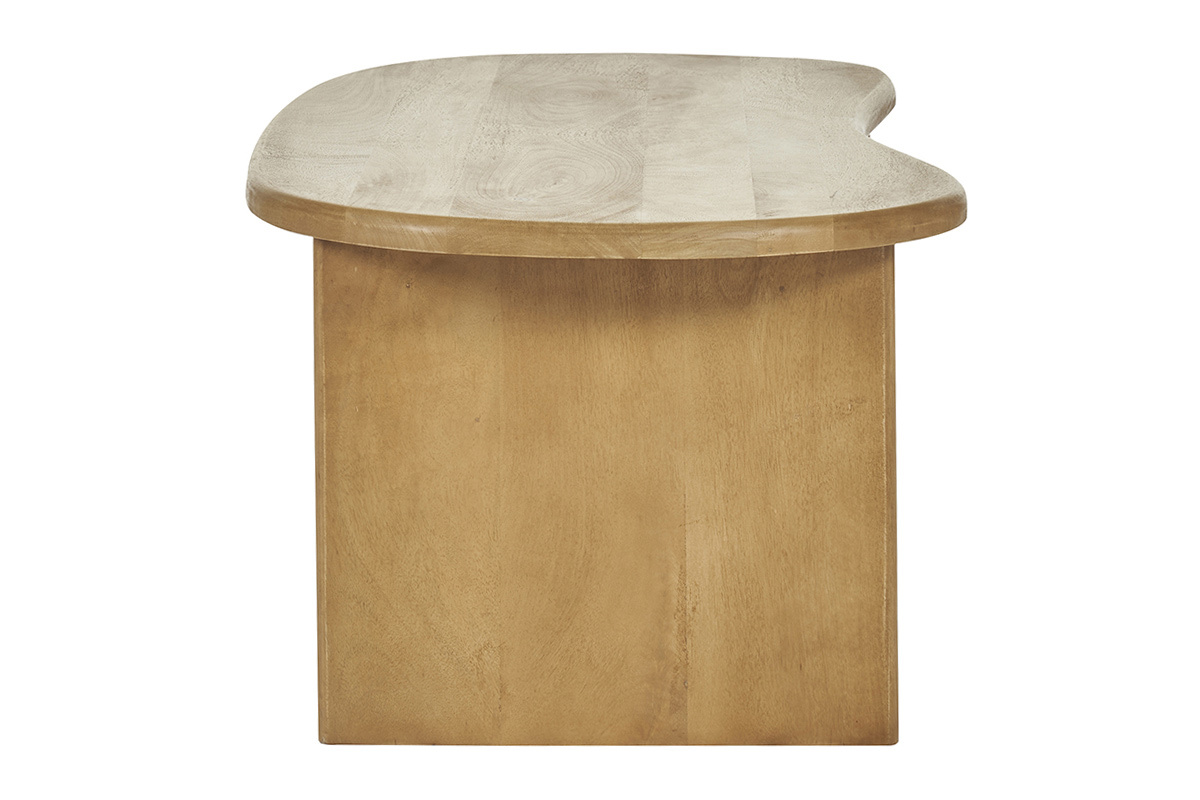 Mesa de centro elevable con almacenaje de madera maciza de mango 95 cm KOKOA