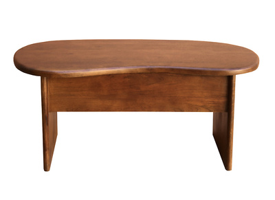 Mesa de centro elevable de dise&ntilde;o en forma de jud&iacute;a con almacenaje en madera de mango maciza te&ntilde;ida L95 cm KOKOA