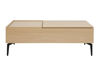 Mesa de centro elevable de madera clara y metal negro 102,5 cm SEDA