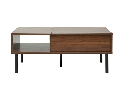 Mesa de centro elevable de madera oscura y metal 100 cm KANE
