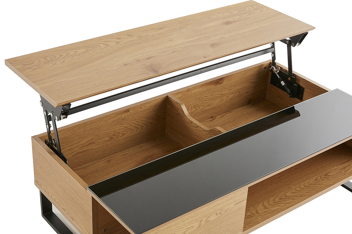 Mesa de centro elevable en madera y metal WYNN