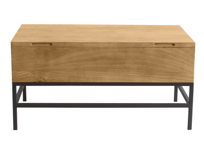 Mesa de centro elevable industrial de madera maciza de mango y metal negro L90 cm YPSTER
