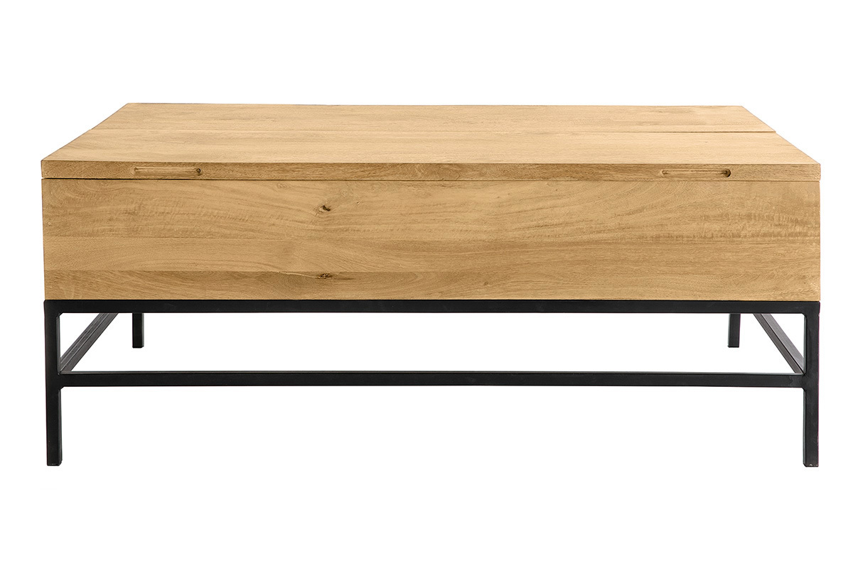 Mesa de centro elevable industrial mango y metal L110 cm YPSTER