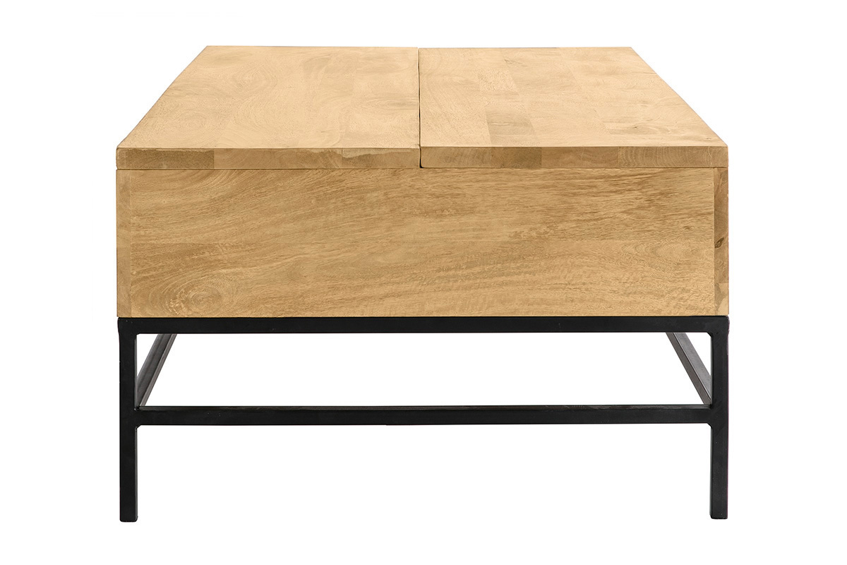Mesa de centro elevable industrial mango y metal L110 cm YPSTER