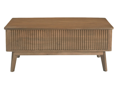 Mesa de centro elevable rectangular de madera oscura de mango macizo L100 cm ALDA