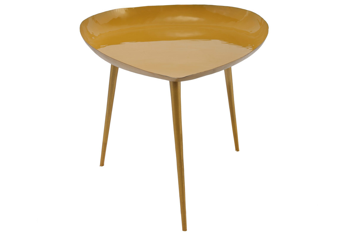 Mesa de centro en acero lacada amarillo DROP