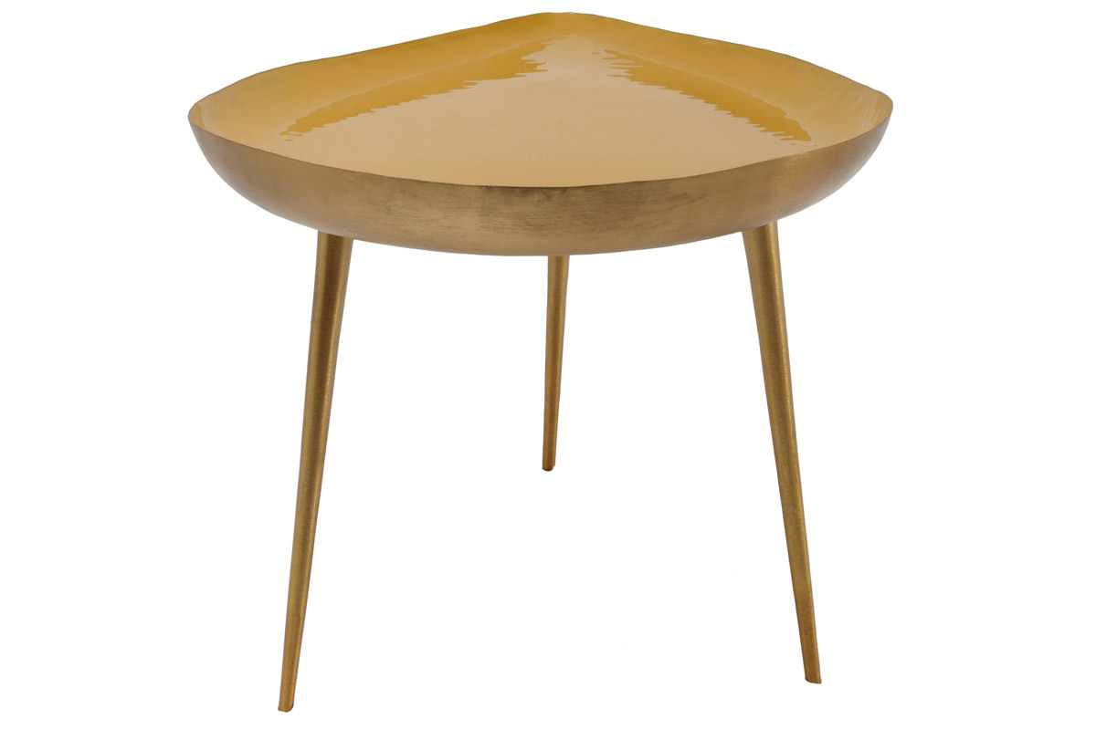 Mesa de centro en acero lacada amarillo DROP