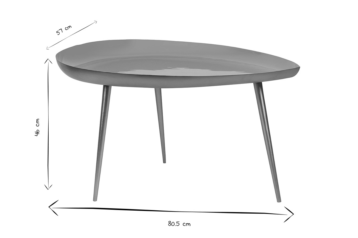 Mesa de centro en acero lacada amarillo DROP