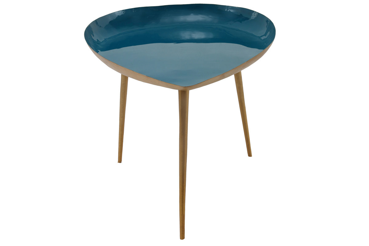 Mesa de centro en acero lacada azul petrleo DROP