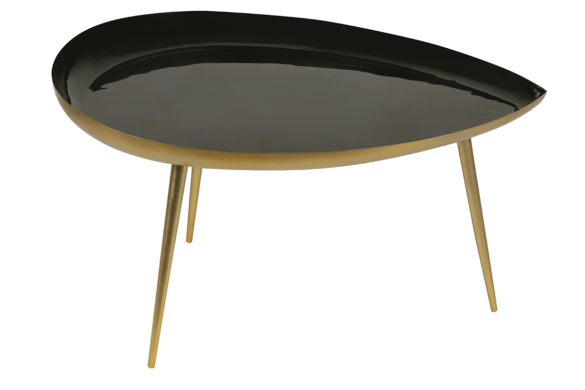 Mesa de centro en acero lacada negro DROP
