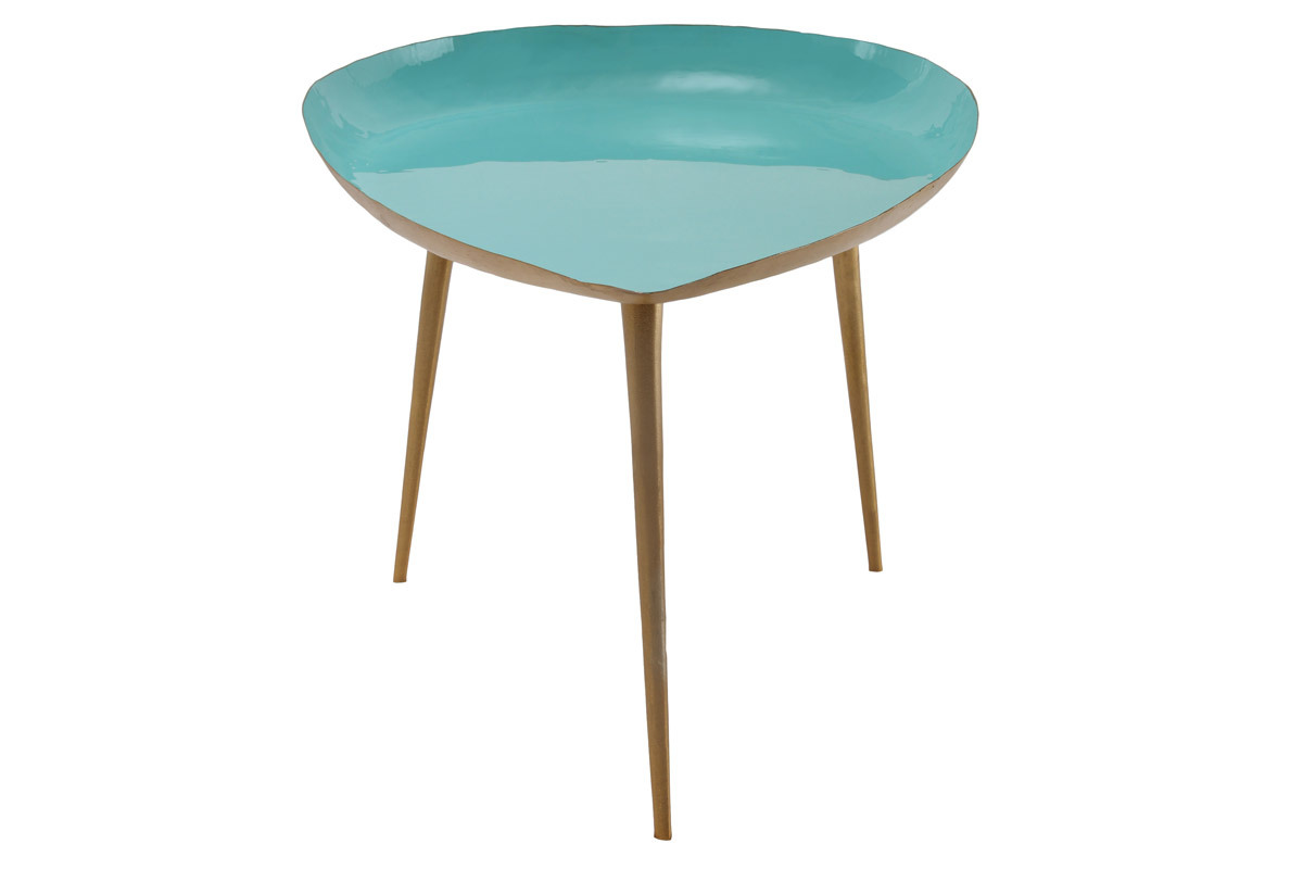 Mesa de centro en acero lacada verde agua DROP