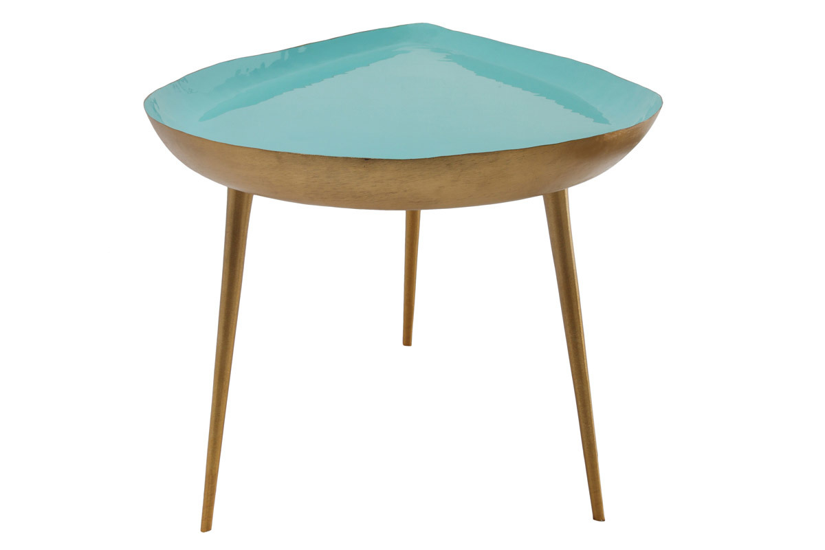 Mesa de centro en acero lacada verde agua DROP