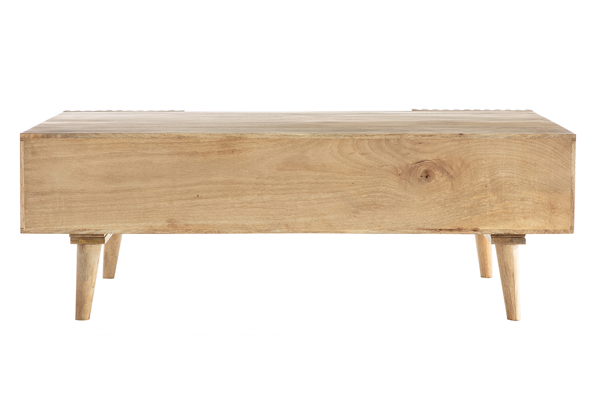 Mesa de centro en mango macizo con puertas correderas ALBA