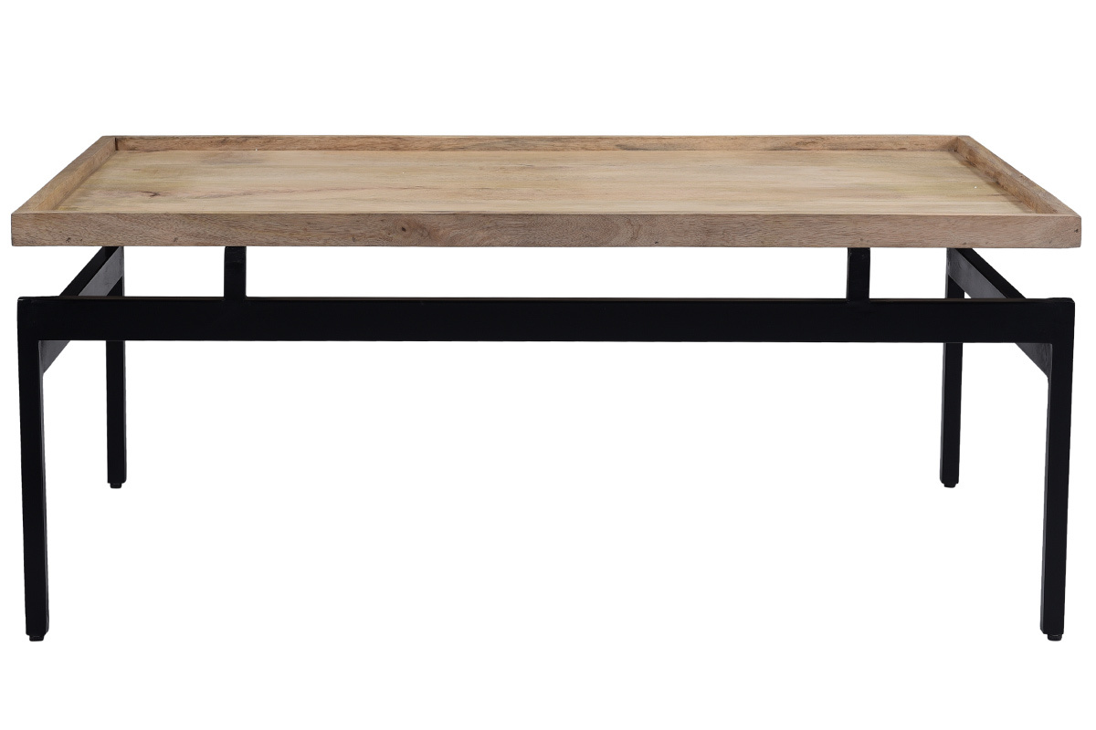 Mesa de centro en mangoy metal negro L100 cm FRAME