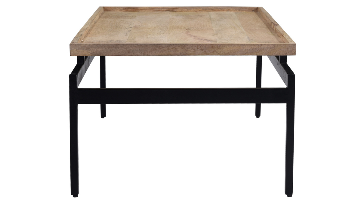 Mesa de centro en mangoy metal negro L100 cm FRAME