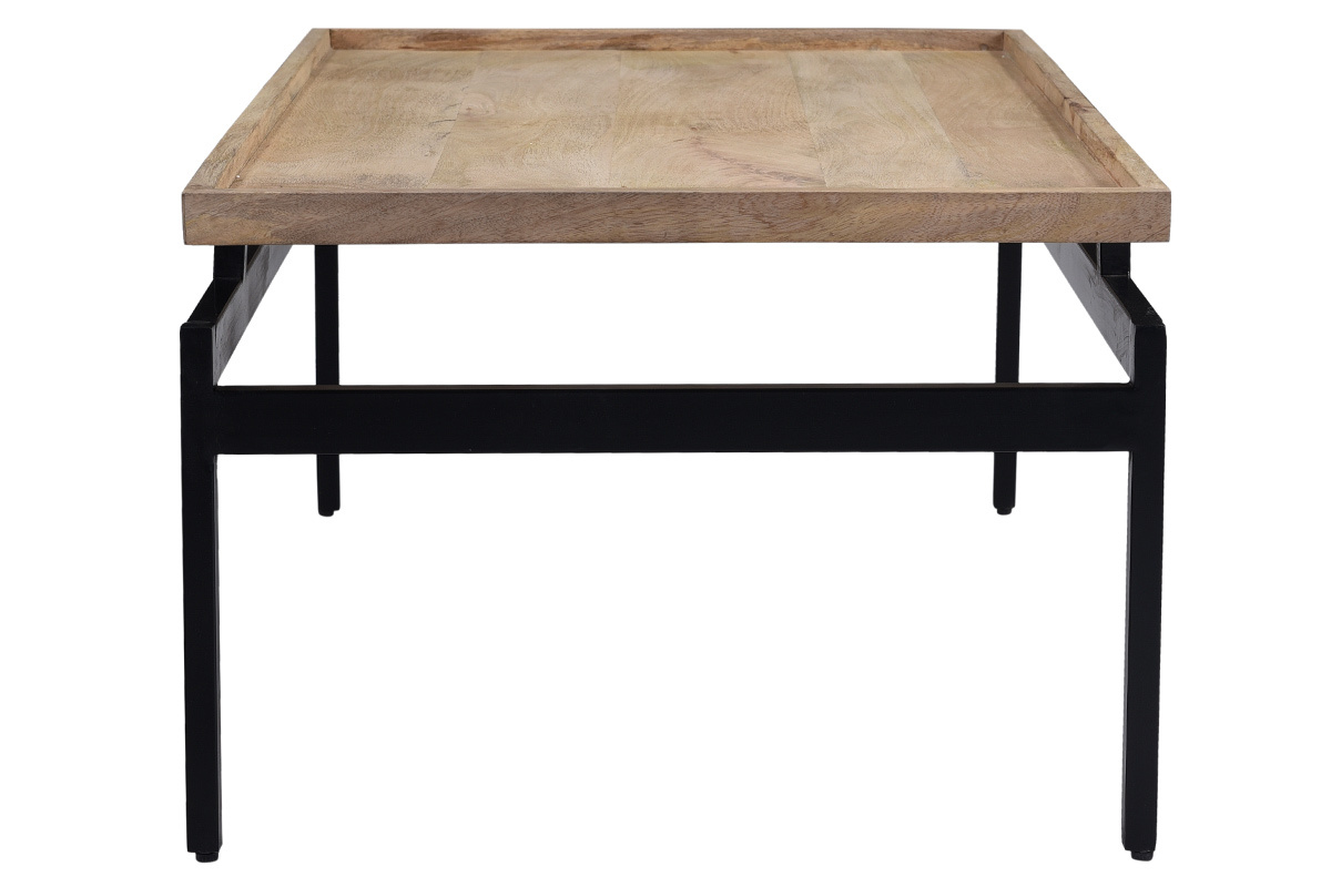 Mesa de centro en mangoy metal negro L100 cm FRAME