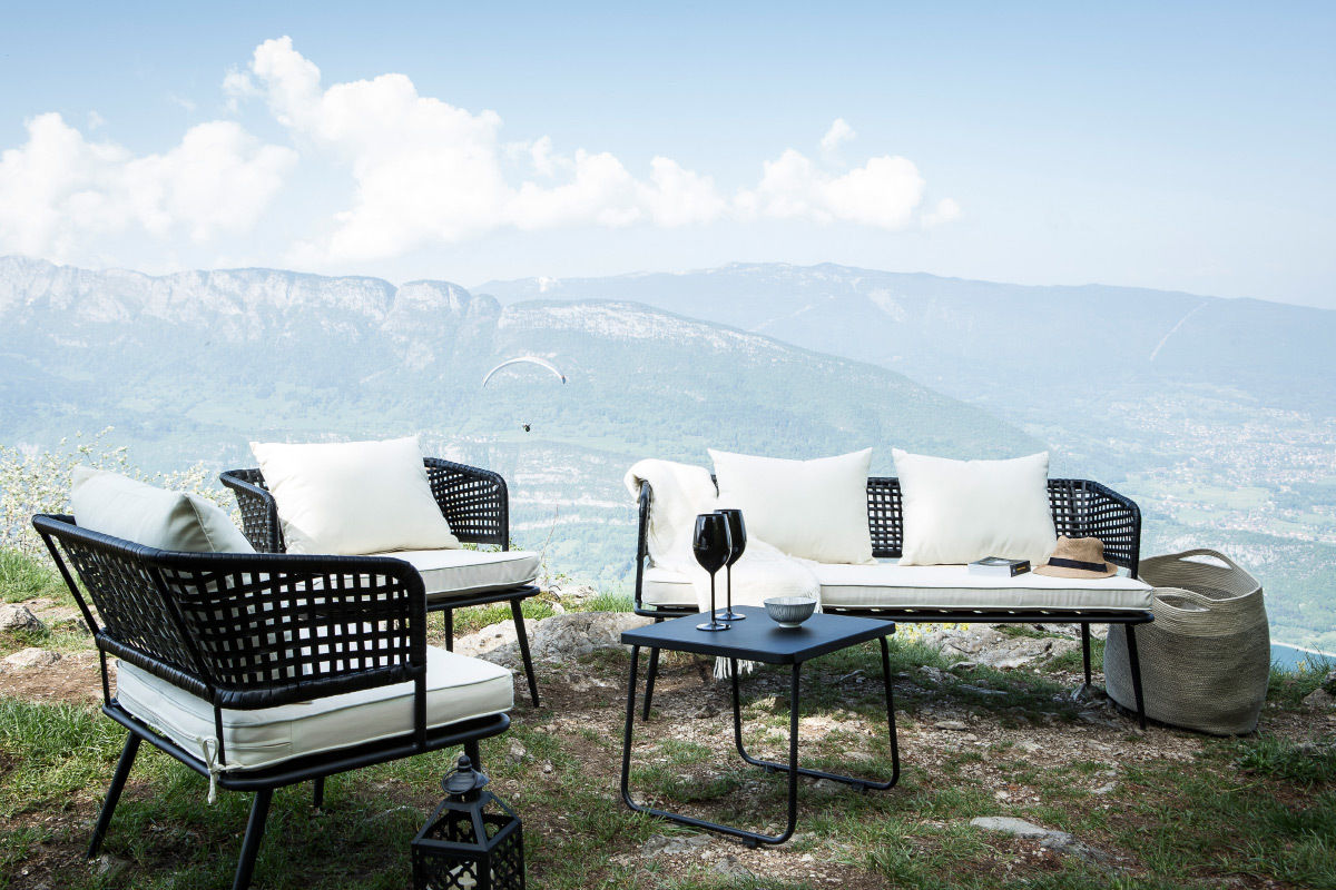 Mesa de centro en metal negro MONACO