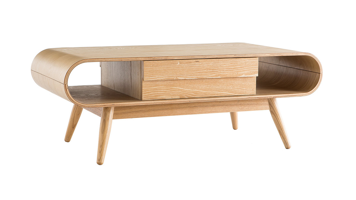 Mesa de centro escandinava madera natural BALTIK