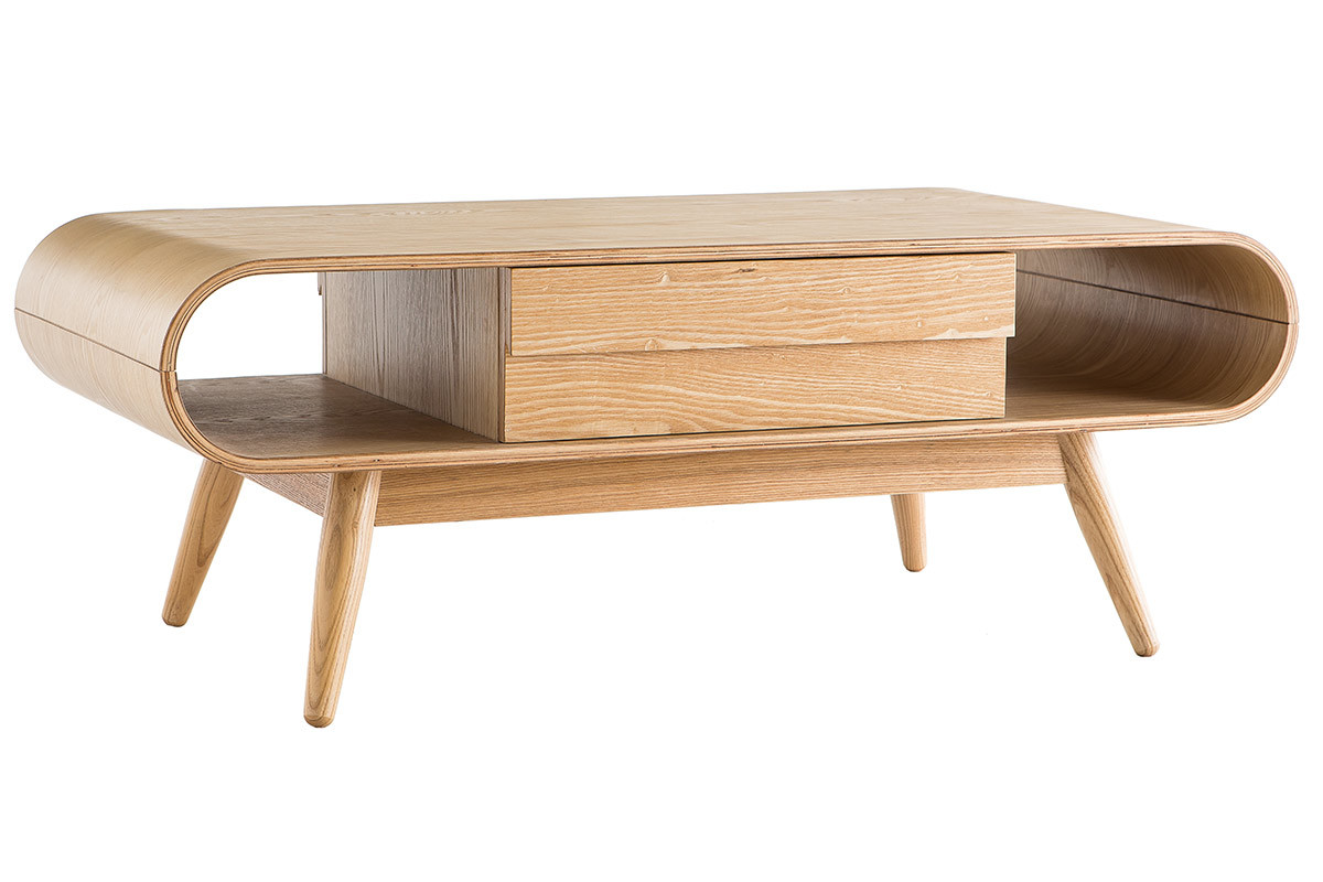 Mesa de centro escandinava madera natural BALTIK