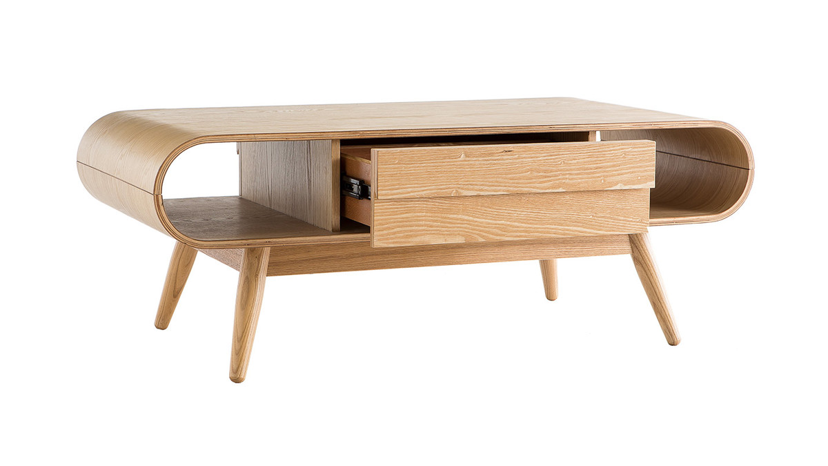 Mesa de centro escandinava madera natural BALTIK