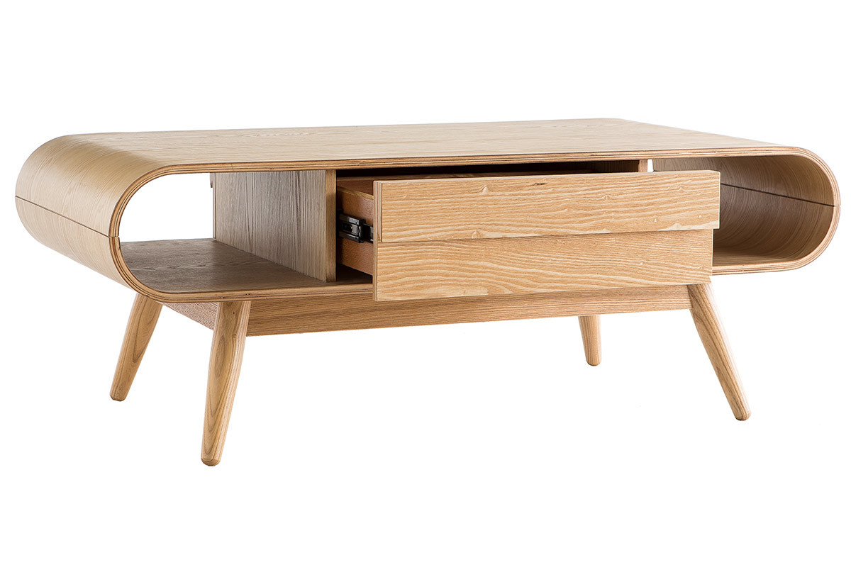 Mesa de centro escandinava madera natural BALTIK
