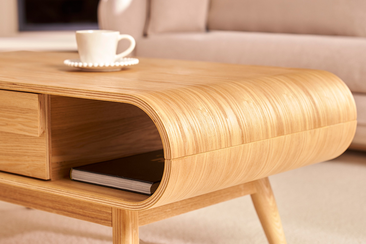 Mesa de centro escandinava madera natural BALTIK
