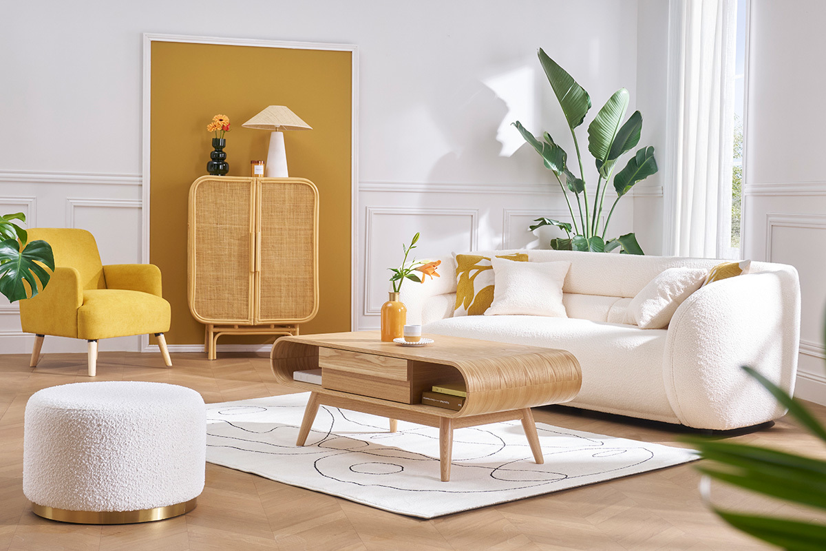 Mesa de centro escandinava madera natural BALTIK