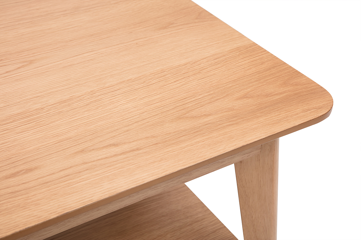 Mesa de centro extensible rectangular de madera clara L90-120 cm VILI