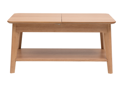 Mesa de centro extensible rectangular de madera clara L90-120 cm VILI